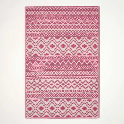 Discount Homescapes Tapis extérieur terrasse réversible - Tapis de jardin imperméable et résistant UV - Tia - Rose - 180x270 cm -