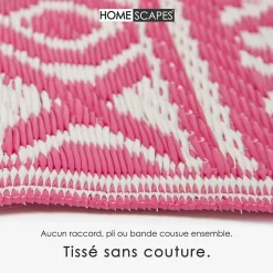 Discount Homescapes Tapis extérieur terrasse réversible - Tapis de jardin imperméable et résistant UV - Tia - Rose - 180x270 cm -