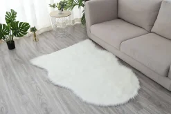 Best GoodHome Tapis imitation peau de mouton Hegoa blanc L.140 x l.110 cm