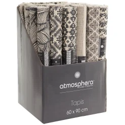 Atmosphera Créateur D'Intérieur Tapis imprimé Gris en coton 60x90 - Multicolore- Atmosphera* Tapis Intérieur