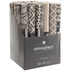 Atmosphera Créateur D'Intérieur Tapis imprimé Gris en coton 60x90 - Multicolore- Atmosphera* Tapis Intérieur