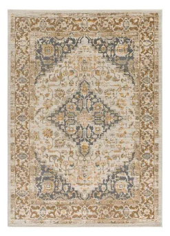 Atticgo Tapis intérieur beige / gris rectangulaire vintage 160x230 cm DELTA* Tapis Pour Salon