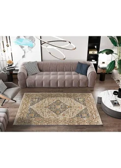 Atticgo Tapis intérieur beige / gris rectangulaire vintage 160x230 cm DELTA* Tapis Pour Salon