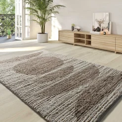 Atticgo Tapis intérieur beige rectangulaire scandinave 120x170 cm LIMA* Tapis Persan Et Berbère|Tapis Pour Salon