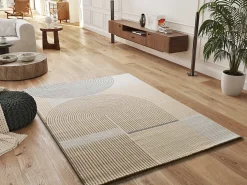 Clearance Atticgo Tapis intérieur beige rectangulaire géométrique 160x230 cm GARDEN