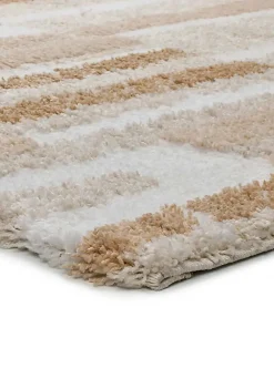 Best Atticgo Tapis intérieur beige rectangulaire shaggy géométrique 160x230 cm SERENE TERRA