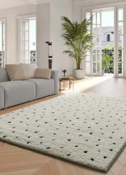 Clearance Atticgo Tapis intérieur blanc rectangulaire shaggy scandinave 60x120 cm ATESA