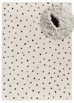 Clearance Atticgo Tapis intérieur blanc rectangulaire shaggy scandinave 60x120 cm ATESA