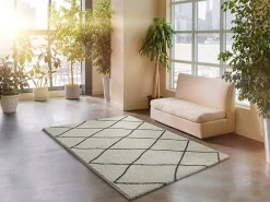 Atticgo Tapis intérieur blanc rectangulaire éthnique 80x150 cm ATLAS* Tapis Persan Et Berbère