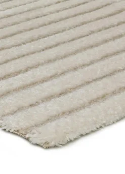 Atticgo Tapis intérieur blanc rectangulaire scandinave avec relief 200x290 cm LINA* Tapis Pour Chambre