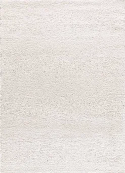 Atticgo Tapis intérieur blanc rectangulaire shaggy uni 120x180 cm ATLAS* Tapis Uni