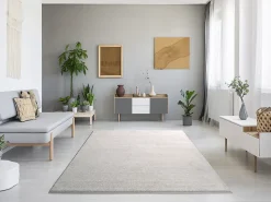 Atticgo Tapis intérieur blanc rectangulaire uni 120x170 cm MONTANA