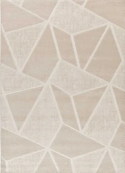 Sale Atticgo Tapis intérieur blanc rectangulaire géométrique 80x150 cm SENSATION