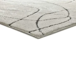 Atticgo Tapis intérieur blanc rectangulaire géométrique 140x200 cm BLANCHE