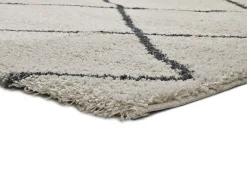 Atticgo Tapis intérieur blanc rectangulaire éthnique 133x190 cm ATLAS