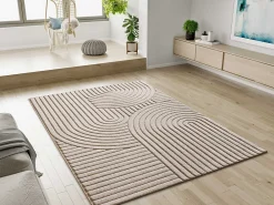 Atticgo Tapis intérieur blanc rectangulaire scandinave avec relief 80x150 cm DIENA* Tapis Persan Et Berbère