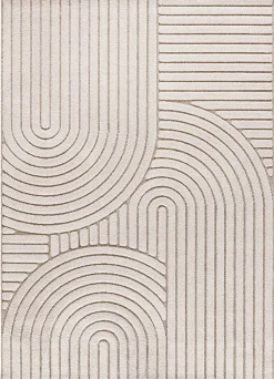 Atticgo Tapis intérieur blanc rectangulaire scandinave avec relief 80x150 cm DIENA* Tapis Persan Et Berbère