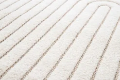 Sale Atticgo Tapis intérieur blanc rectangulaire scandinave avec relief 120x170 cm DIENA
