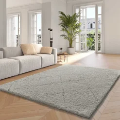 Best Atticgo Tapis intérieur blanc rectangulaire shaggy 160x230 cm ATESA
