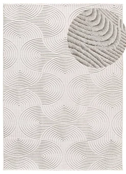 Atticgo Tapis intérieur crème rectangulaire géometrique avec relief 160x230 cm ESTILO* Tapis Intérieur