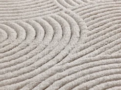 Atticgo Tapis intérieur crème rectangulaire géometrique avec relief 160x230 cm ESTILO* Tapis Intérieur