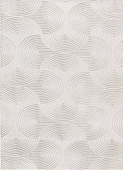 Atticgo Tapis intérieur crème rectangulaire géometrique avec relief 160x230 cm ESTILO* Tapis Intérieur