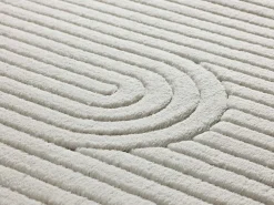 Atticgo Tapis intérieur crème rectangulaire géometrique avec relief 200x290 cm ESTILO* Tapis Pour Salon