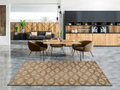 Atticgo Tapis intérieur cuivre rectangulaire géométrique 120x170 cm LANA* Tapis Pour Chambre