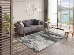 Atticgo Tapis intérieur gris rectangulaire abstrait 140x200 cm AGATA* Tapis Uni
