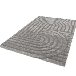 Atticgo Tapis intérieur gris rectangulaire scandinave 160x230 cm SNOWY* Tapis Persan Et Berbère