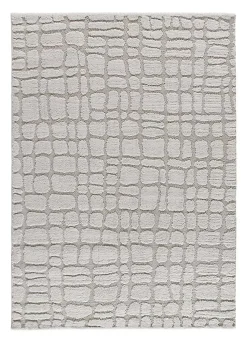 Atticgo Tapis intérieur gris rectangulaire scandinave avec relief 64x120 cm JUNO* Tapis Pour Chambre