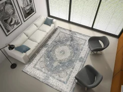 Atticgo Tapis intérieur gris rectangulaire vintage 140x200 cm NEILA* Tapis Uni