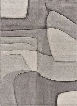 Atticgo Tapis intérieur gris rectangulaire abstrait 140x200 cm MEDEL* Tapis Pour Salon