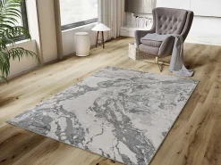Atticgo Tapis intérieur gris rectangulaire abstrait 80x150 cm AGATA* Tapis Uni
