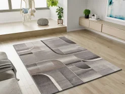 Atticgo Tapis intérieur gris rectangulaire abstrait 140x200 cm MEDEL* Tapis Pour Salon