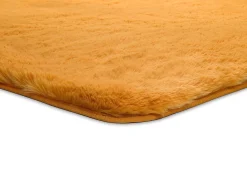 Atticgo Tapis intérieur moutarde rectangulaire shaggy uni 60x100 cm ALPACA