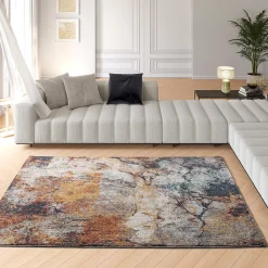 Atticgo Tapis intérieur multicolore rectangulaire abstrait 120x170 cm PARMA* Tapis Pour Salon