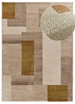 Sale Atticgo Tapis intérieur multicolore rectangulaire géométrique 140x200 cm MELFI