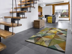 Atticgo Tapis intérieur multicolore rectangulaire géométrique 140x200 cm MATRIX* Tapis Pour Salon