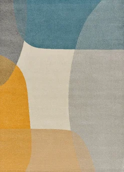 Atticgo Tapis intérieur multicolore rectangulaire géométrique 140x200 cm MONIC* Tapis Intérieur|Tapis Pour Salon