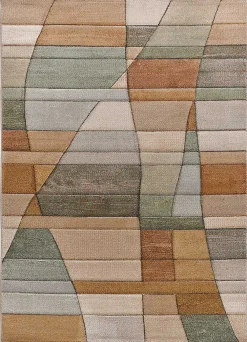 Atticgo Tapis intérieur multicolore rectangulaire abstrait 80x150 cm SORA* Tapis Pour Salon