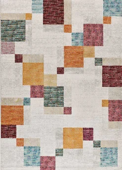 Atticgo Tapis intérieur multicolore rectangulaire géométrique 160x230 cm EIDER* Tapis Pour Salon