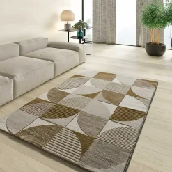 Atticgo Tapis intérieur multicolore rectangulaire géométrique 140x200 cm MELFI* Tapis Pour Salon