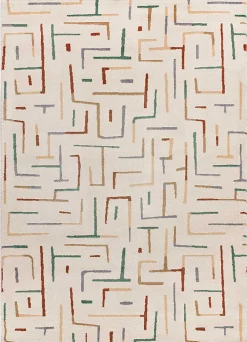 Atticgo Tapis intérieur multicolore rectangulaire géométrique 133x190 cm BERUTI* Tapis Pour Salon