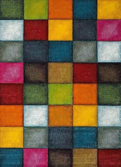 Atticgo Tapis intérieur multicolore rectangulaire géométrique 60x120 cm MATRIX* Tapis Intérieur|Tapis Pour Salon