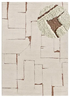 Sale Atticgo Tapis intérieur rouille rectangulaire scandinave 160x230 cm CANDELA