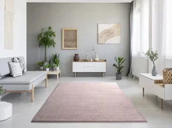 Outlet Atticgo Tapis intérieur rose rectangulaire uni 140x200 cm MONTANA