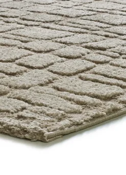 Atticgo Tapis intérieur taupe rectangulaire scandinave avec relief 190x285 cm JUNO* Tapis Pour Salon