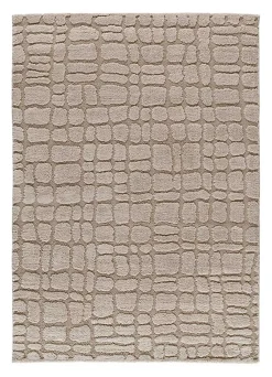 Atticgo Tapis intérieur taupe rectangulaire scandinave avec relief 190x285 cm JUNO* Tapis Pour Salon