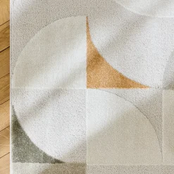 Sweeek Tapis intérieur motifs rétro poils ras crème 200 x 290cm* Tapis Intérieur|Tapis Pour Salon